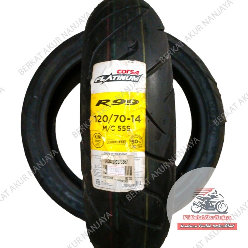 Corsa Platinum R99 120/70-14 Ban PCX 150 Tubeless BONUS Pentil