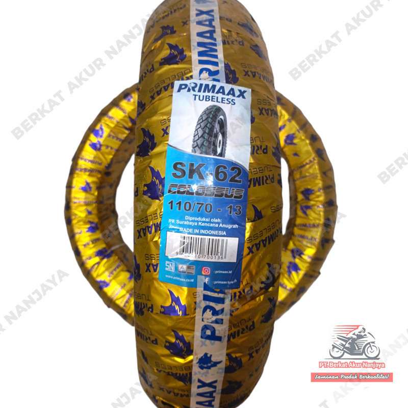Ban primaax Colossus sk62 110 70 13 dan sk62 130 70 13 Tubeless Bonus Pentil sk 62 Ban Nmax