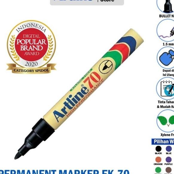 

Spidol Artline Ek-70 Permanent 1 Pak Isi 12