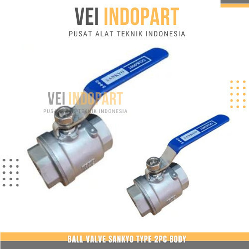 1/4" Ball Valve Sankyo / Keran Air Stainless Steel Type 2Pc Body 1/4"