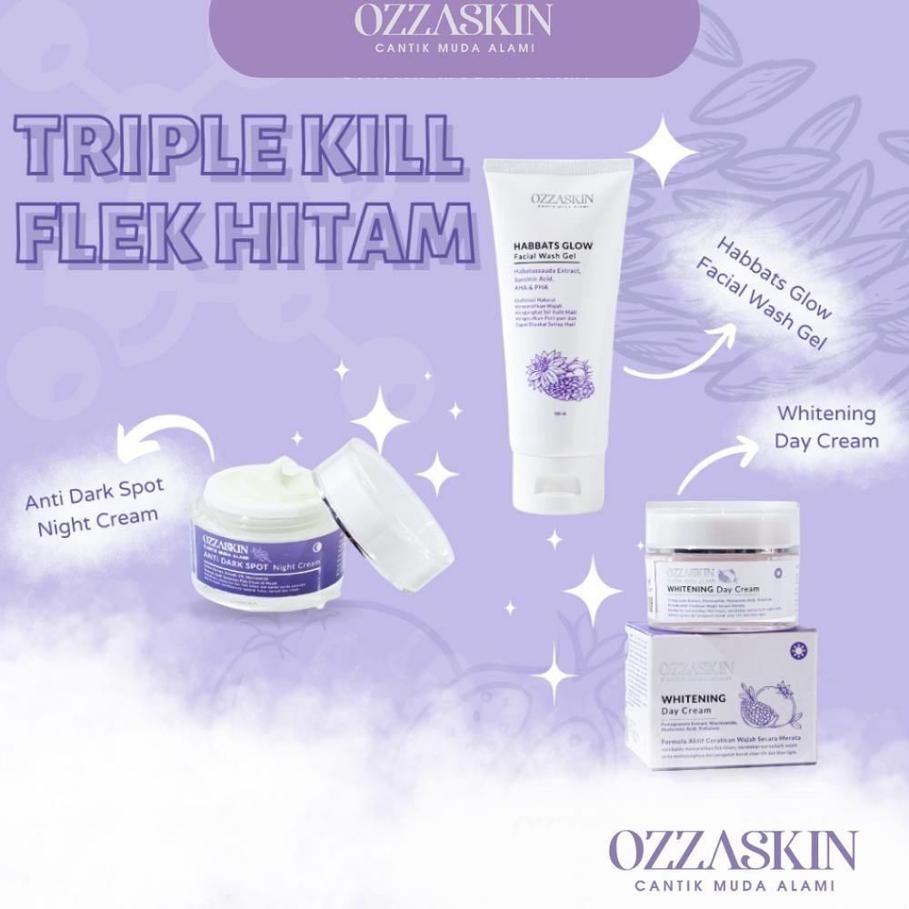 PAKET LENGKAP Triplekill Flek HItam PERAWATAN FLEK TREATMENT BY OKI SETIANA DEWI FREE POUCH EXCLUSIV