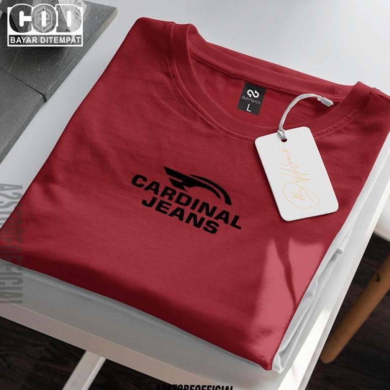 COD  Baju Kaos Distro Cardinal Jeans Text Hitam Premium Quality Kaos  Lengan Pendek T-Shrit Kaos Uni