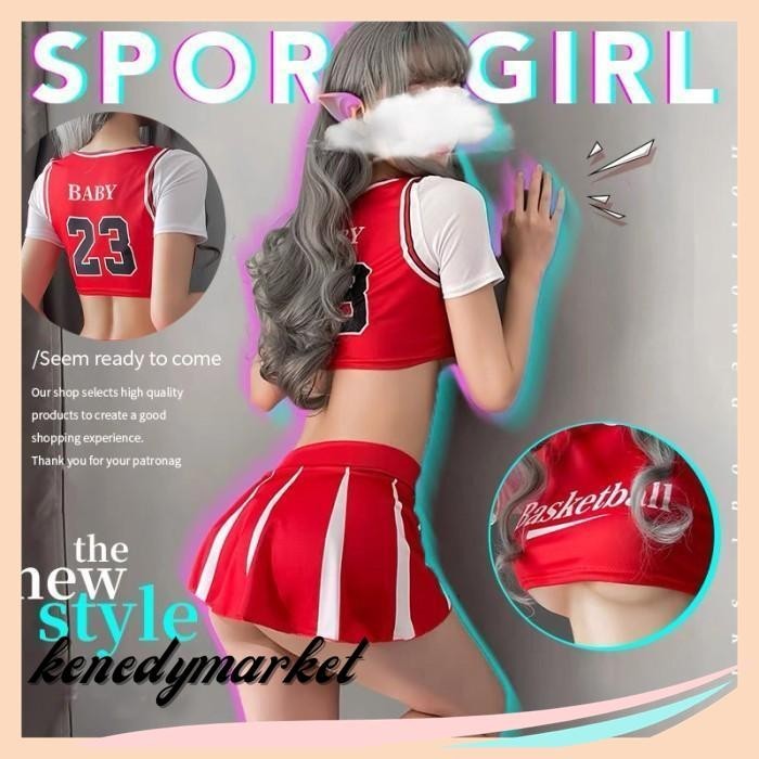 SET LINGERIE SEXY CROP TOP COSPLAY ANIME MINI ROK PENDEK SERAGAM A TERKINI