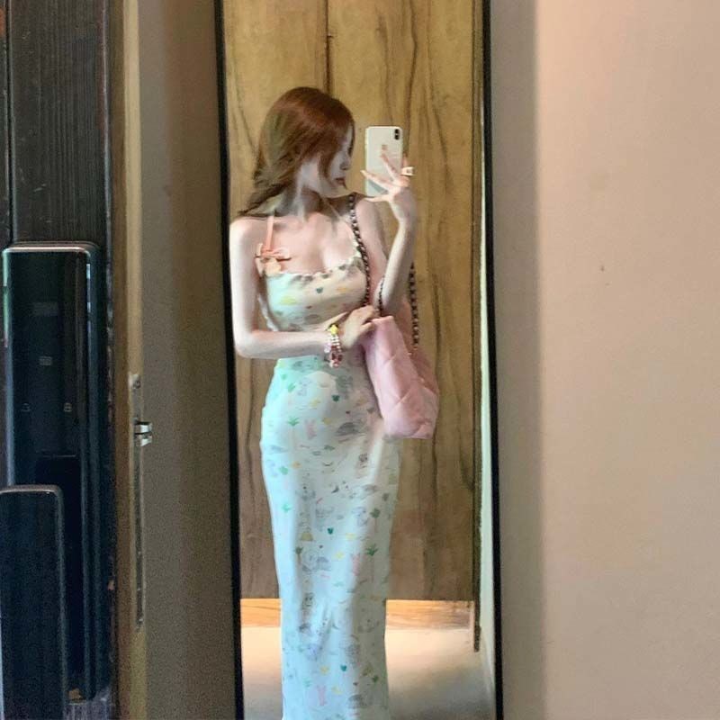 <Crunchy brulee> dress rok tali ikat gaun bunga baru wanita