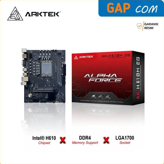 MOTHERBOARD ARKTEK ALFA FORCE AK-H610MB EG (LGA1700, INTEL H610, DDR4) 2807T