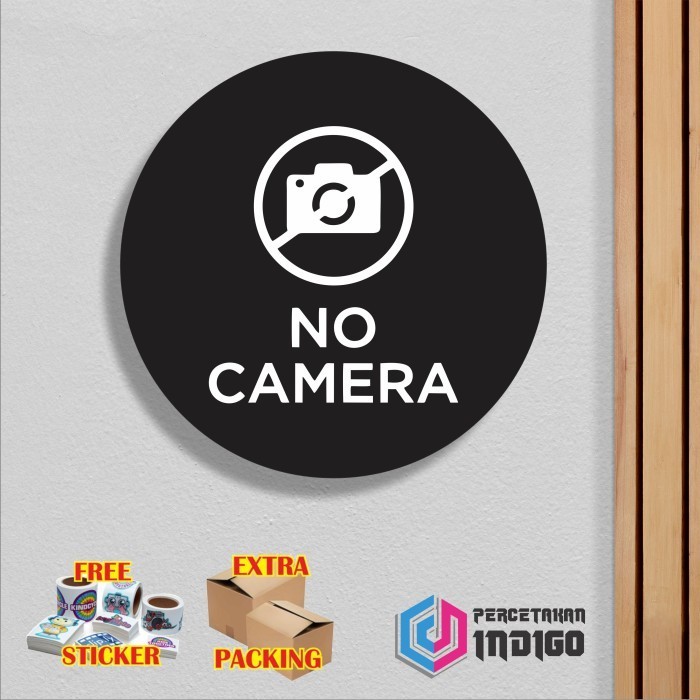 

Terlaris Papan tanda sign board Bulat No camera Keren