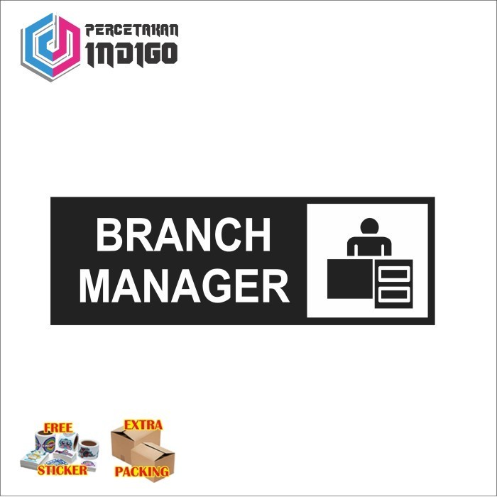 

Grosir sign papan akrilik acrylic branch manager Keren