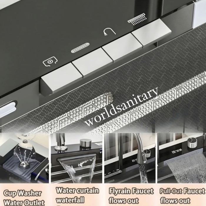 Ede Kitchen Sink Luxury Led Josida Bak Cuci Piring Black 7545