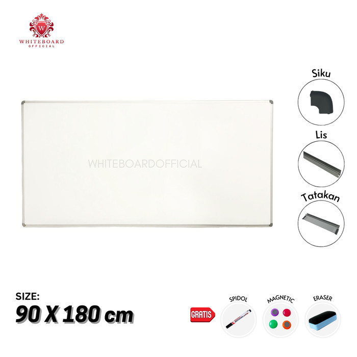 

Whiteboard Magnet / Papan Tulis Magnet 90 x 180cm / Sakana