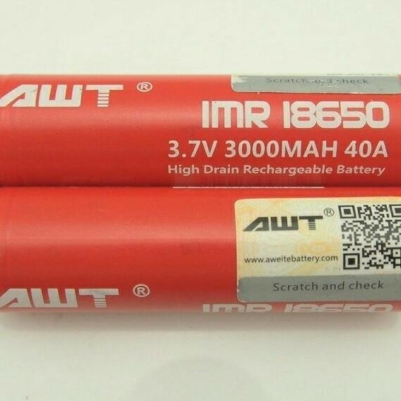 Battery Awt 18650 3000Mah High Drain Original