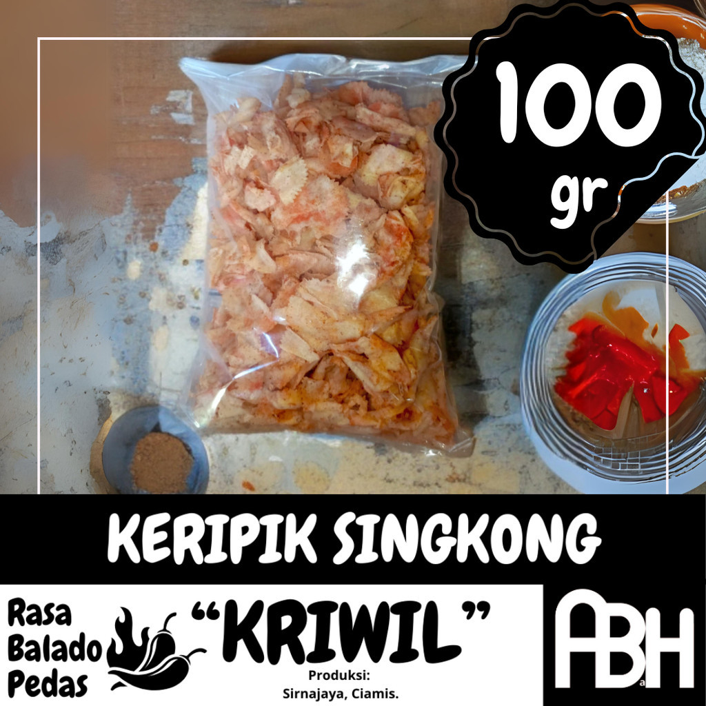 

ABaH Keripik Singkong Kriwil Rasa Balado Pedas 100gr