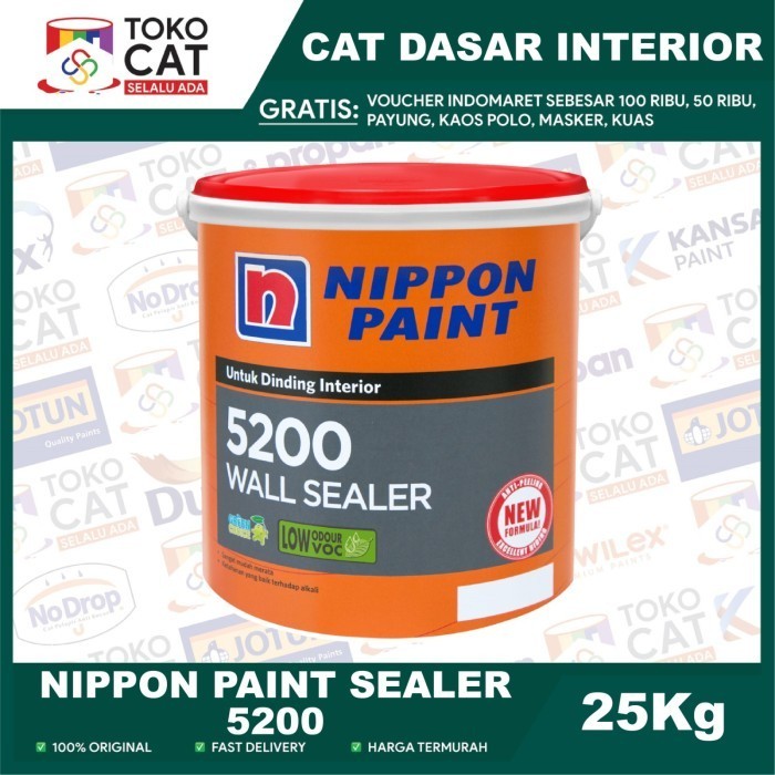 NIPPON PAINT 5200 WALL SEALER 25 KG / CAT DASAR DINDING INTERIOR