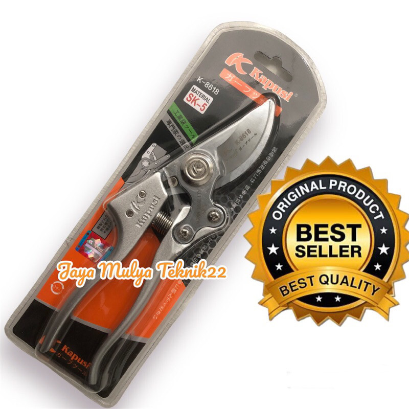 Original Kapusi Gunting Dahan Silver K 8618 Material Sk5 Japan Tech / Gunting Pruning / Garden Tools