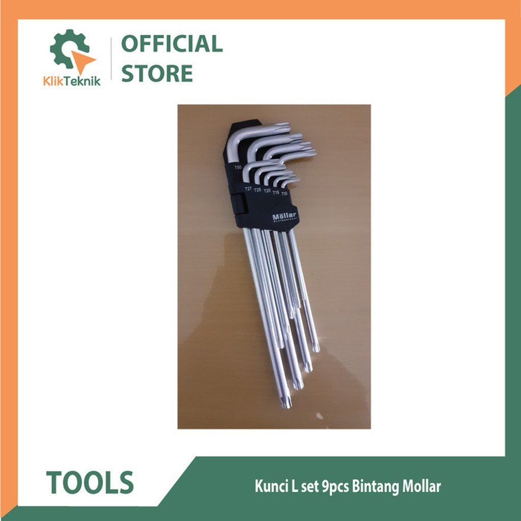 Kunci L set 9pcs bintang Mollar