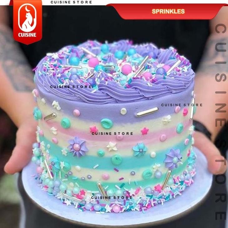 

VIRAL 100 GR Edible SPRINKLE COLOURFUL Trimit Gula dekorasi kue Hiasan Cake Bday CNY imlek Valentine Natal ze-42