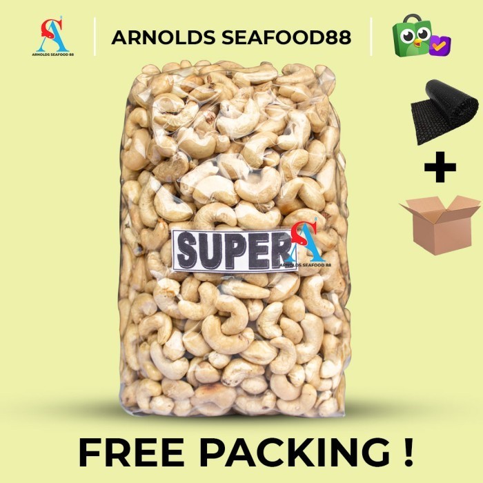 

BERMUTU Kacang Mede Mentah SUPER Asli Sulawesi Kemasan Vacuum 500 GR - SUPER