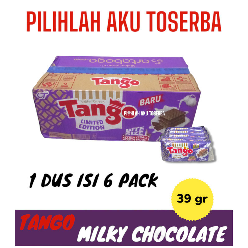 

BERGARANSI Tango Wafer MILKY CHOCOLATE 39 gr - ( HARGA 1 KARTON ISI 6 PACK )