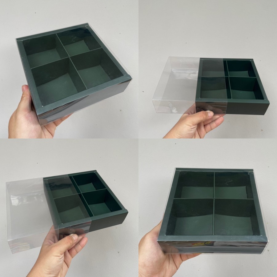 

Dus sekat 4 mika polos uk. Per sekat 8x8x5 cm eggtart fruit tart dll - Dus Hijau Tua