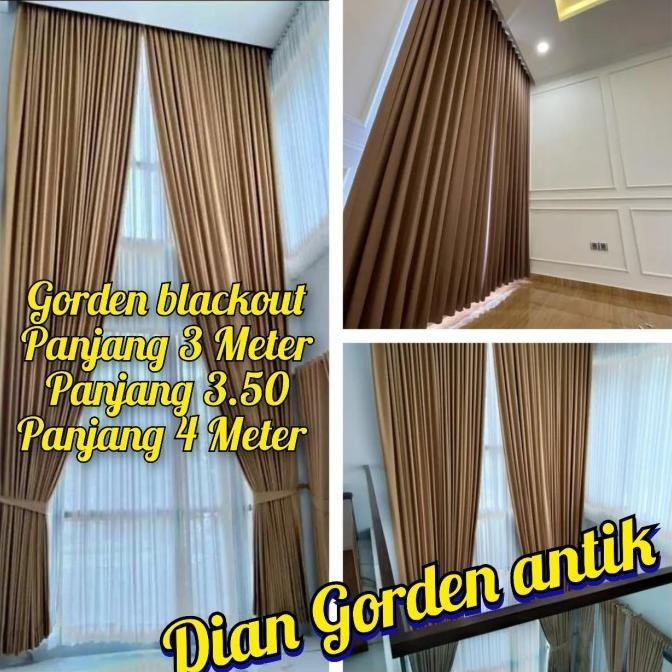 _* Gorden Blackout Panjang 4 Meter Hordeng Tinggi 3 Meter Tirai Jendela *_