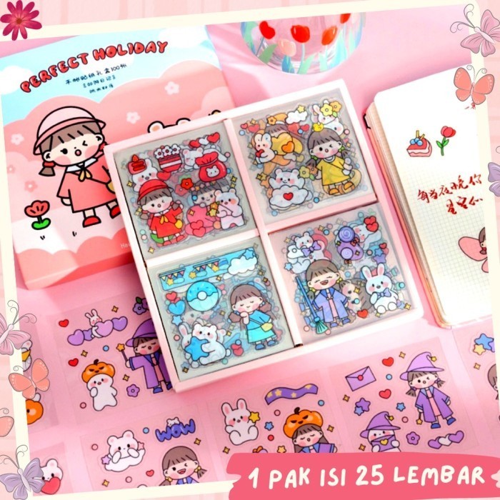

Ready Stiker Box 2D Tempel Lucu 1 Pak Isi 25 Lembar Planner Scrapbook Cute