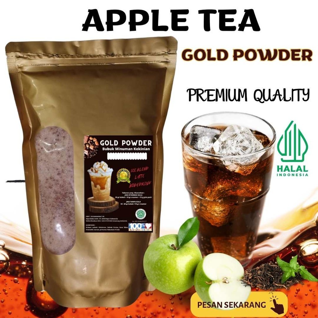 

1 Kg Gold Powder APPLE TEA | Bubuk Minuman Instan Rasa TEH APEL | Powder Drink | Es Teh