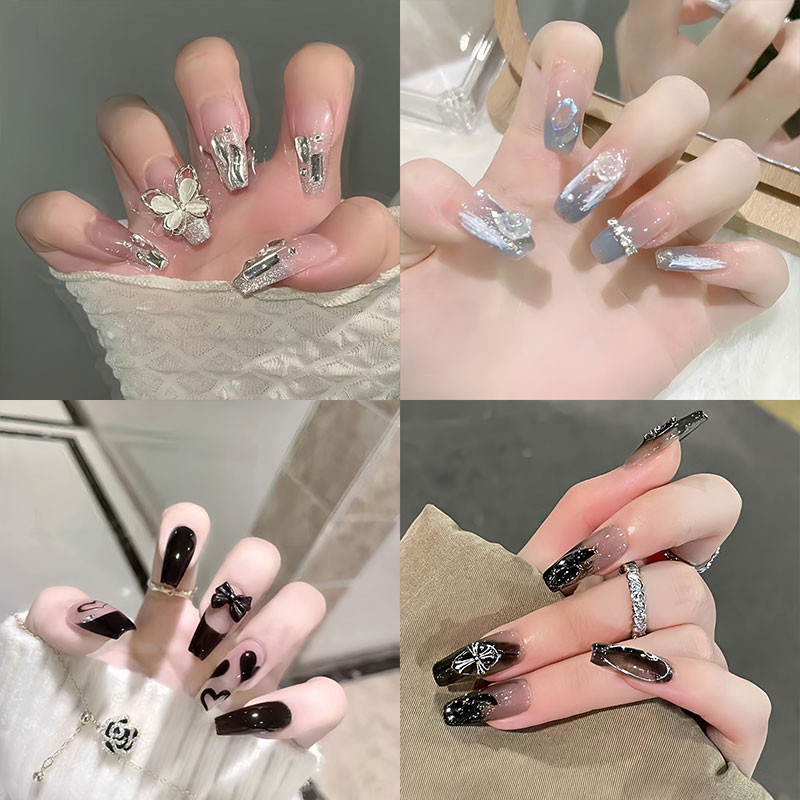 Kuku Palsu Nail Art Kuku Palsu 1 Set Kuku Palsu + Lem Nail Art Kuku Palsu Kuku Palsu Nail Art + Lem