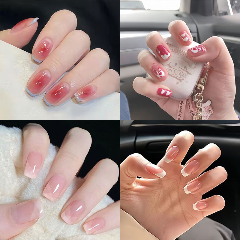 Fake Nails 1 Set Kuku Palsu + Lem Fake Nails Premium Kuku Palsu + Lem Kuku Palsu Nail Art + Lem