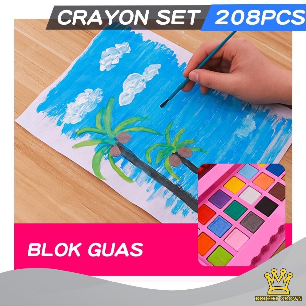 

VD08 BrightCrown Pensil Warna Crayon Set Isi 208pcs & 150pcs / Crayon set Warna Cocok Menggambar Mewarnai Murah