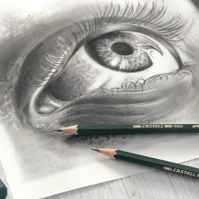 

rt-4 Faber-Castell Pensil Tulis Ujian - 2B Castell 9000 set 12 Viral