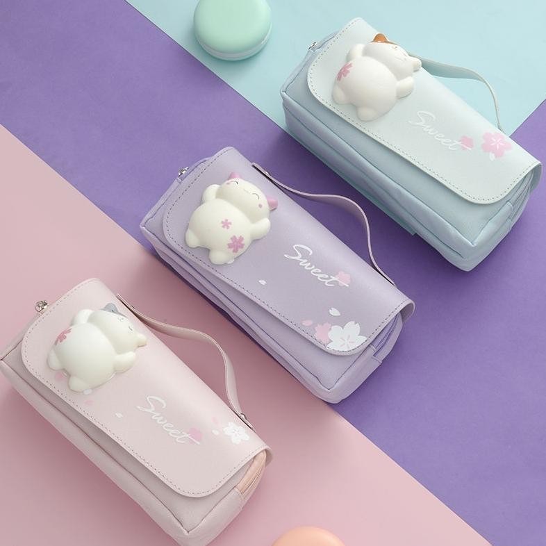 

fb-43 Kotak pensil dekompresi perempuan lucu lembut lucu anak-anak siswa sekolah dasar berkapasitas besar dengan dekompresi multi-fungs Terlaris