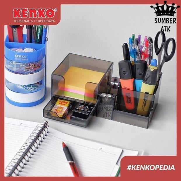 

rq-56 DESK SET ORGANIZER KENKO K-8312 Tempat Organize Alat tulis Meja Berkualitas