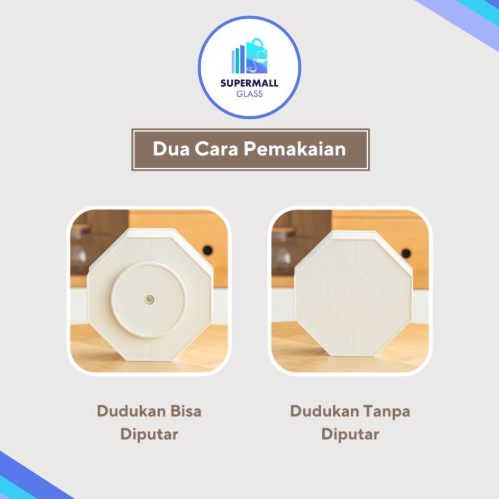 

eq-77 Supermall Glass COD Tempat Penyimpanan Serbaguna | Box Alat Tulis & Makeup Putar | Rotating Stationery | 5 Sekat Multifungsi Aesthetic Termurah