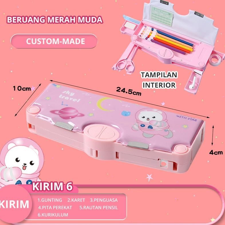 

wes-24 TBE Kotak Pensil+ Gunting/Multifungsi Kotak Penyimpanan Alat Tulis /Kartun Lucu Tempat Pensil/Tempat Pensil Astronot Untuk Motif Unicorn Murah