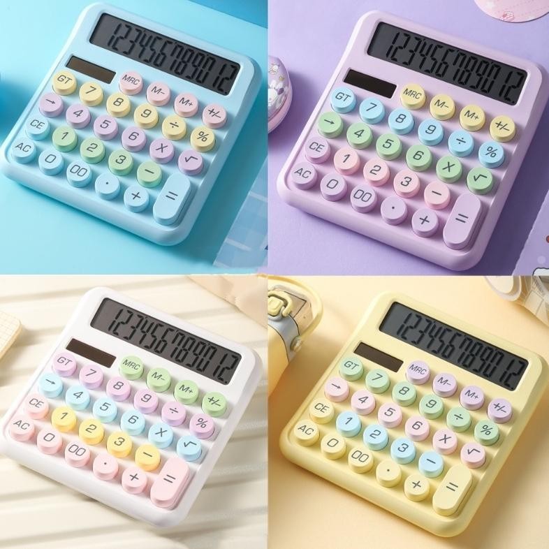 

fb-43 Baterai GratisKalkulator Tenaga Surya Layar Besar 12 Digit Tampilan HD Kalkulator Daya Ganda Tombol Titik Gaya Permen Antik untuk Alat Tulis Kantor Sekolah Lucu Termurah