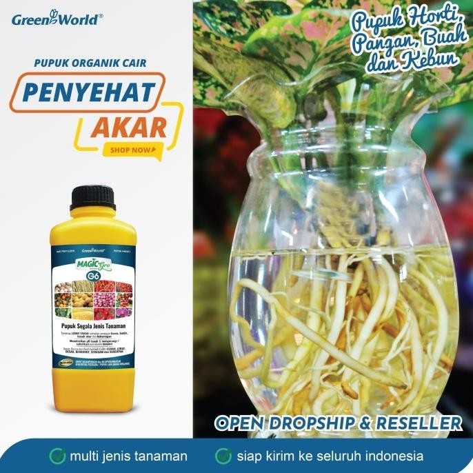PUPUK AKAR TANAMAN PUPUK ORGANIK CAIR GreenWorld MAGICgro G6 998ml
