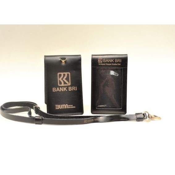 

Id Card Holder Bank Bri Kulit Hitam Gratis Tali Kulit
