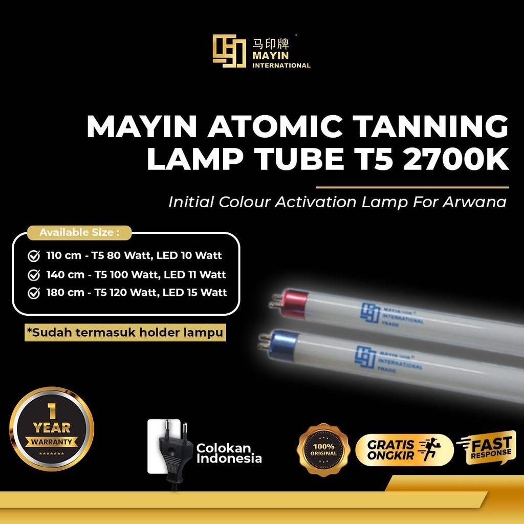 MAYIN Atomic Tanning Lamp Tube T5 flourescent 2700k Ikan Arowana