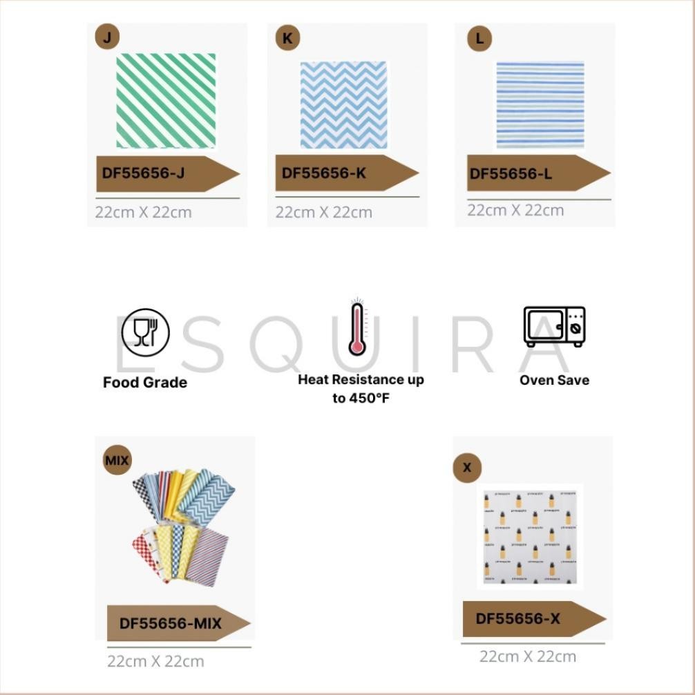Wax Paper 25 Pcs / Korean Bento Cake Baking Paper / Df55656