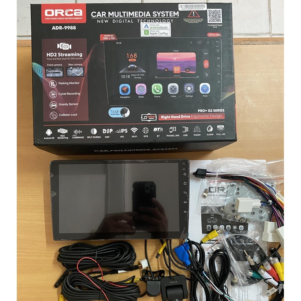 HEAD UNIT ORCA ADR-9988 PRO LAYAR 9 INCH TERBARU