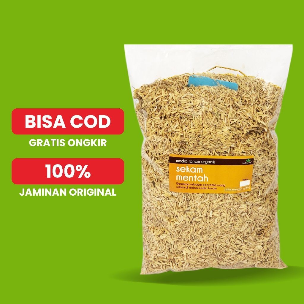 BOTANI - Sekam Mentah 1 liter  Tanah Media Tanam Sekam Mentah 1L Organik Ringan, Kaya Nutrisi, Melem