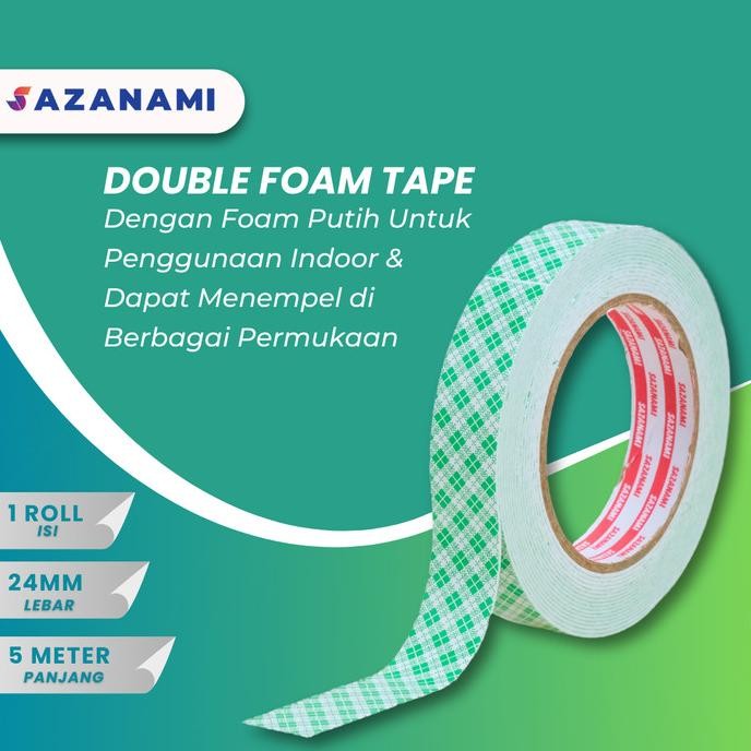 

Diskon Double Tape Busa 1" Inch x 5M Sazanami Foam Tape 24mm saz4 Juara