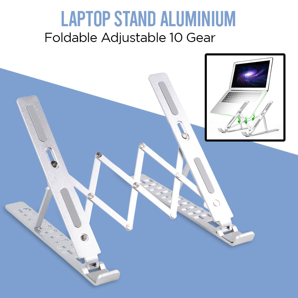 Xunbeifang Laptop Stand Aluminium Foldable Adjustable 10 Gear - H-018/cooler laptop/alas pendingin l