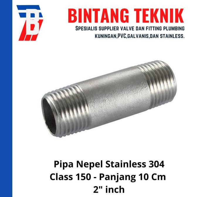 Pipa Nepel (Nipple) 2" inch Stainless 304