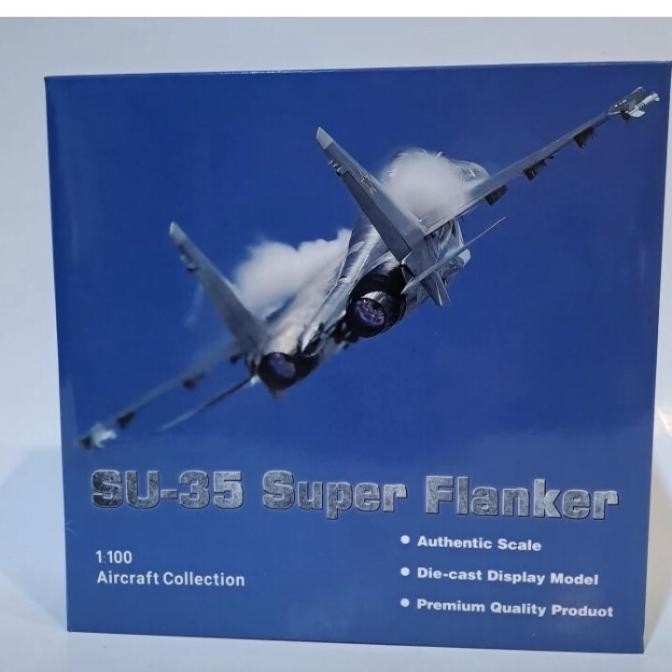 Diecast Pesawat Tempur Sukhoi Su-35 Super Flanker 1/100