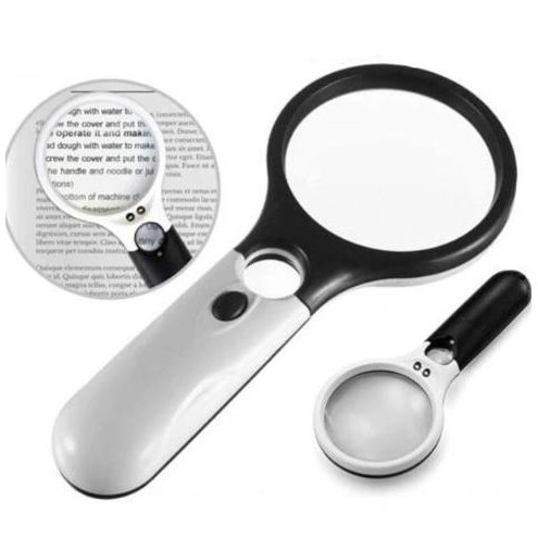 

Kaca Pembesar Genggam Lensa Kaca Pembesar 45X Dengan Lampu 3 LED