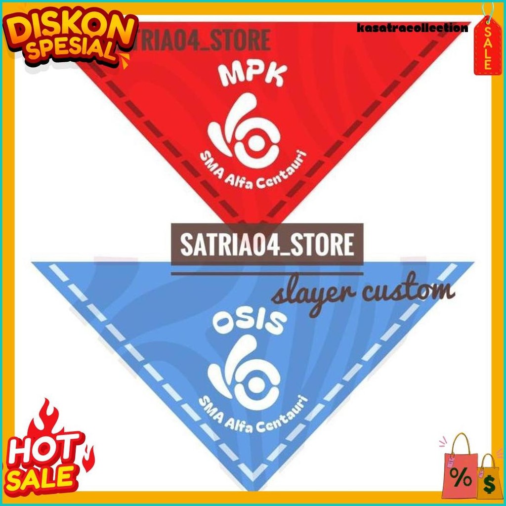 Custom Logo/Slayer Sablon Segitiga/Slayer Umroh/Slayer Polos Bahan Katun (Lagi Rame)