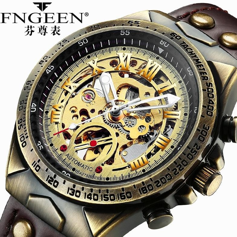 Jam Tangan Pria Exclusif Mewah Fngeen A275 Kulit Otomatis Automatic Mekanik Wateroof Mechanical Watc