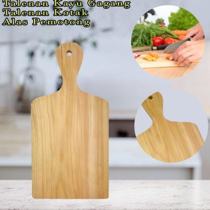 Talenan Kayu Gagang Bulat Ukuran Besar / Alas Potong /Telenan Kayu