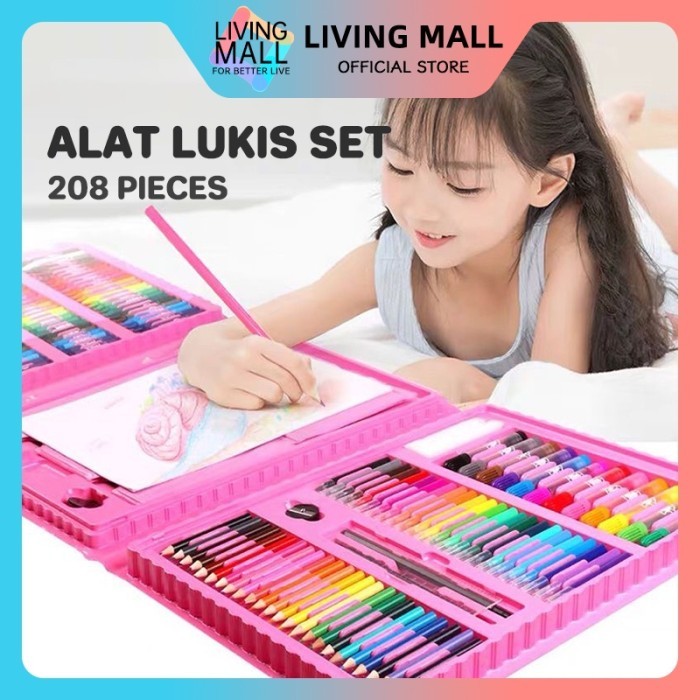 

Azalia Alat Menggambar Melukis Anak-Anak Set 208 Pcs / Alat Lukis Set / Art