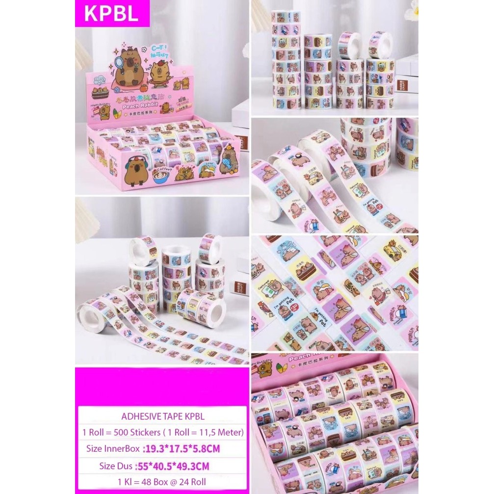 

:::::::] solasi decoratif capibara cutie tape adhesive tape kpbl isi 500 tempel ucapan segel hampers